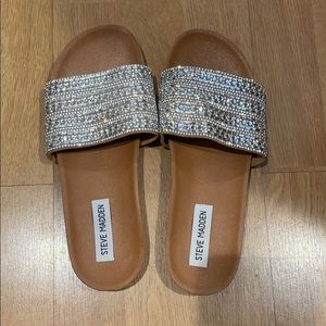 Steve Madden rhinestone slides